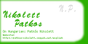 nikolett patkos business card